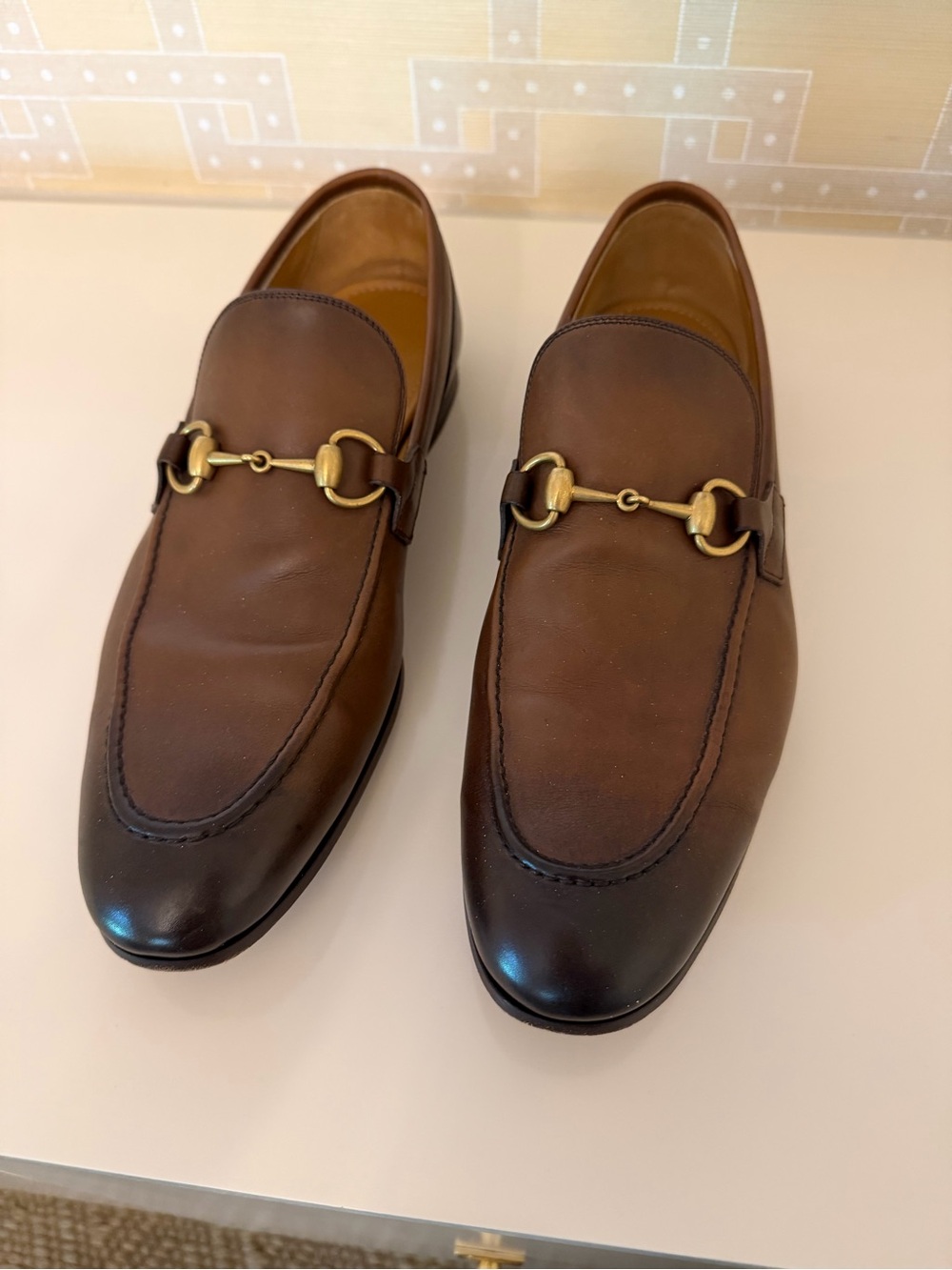 Gucci Brown Leather Horsebit Loafers